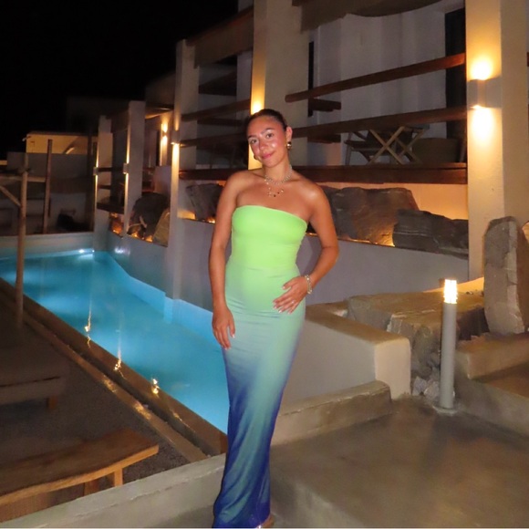 OMBRE STRAPLESS MAXI DRESS - Picture 2 of 4